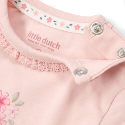 Little Dutch Φορμάκι κοντομάνικο ροζ Blossom 2-4 Mηνών - Image 2
