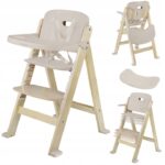 Lionelo Floris Ρυθμιζόμενο Ξύλινο Καρεκλάκι Φαγητού 3 σε 1 με Μαξιλάρια Beige Natural