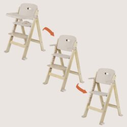 Lionelo Floris Ρυθμιζόμενο Ξύλινο Καρεκλάκι Φαγητού 3 σε 1 με Μαξιλάρια Beige Natural - Image 9