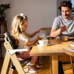 Lionelo Floris Ρυθμιζόμενο Ξύλινο Καρεκλάκι Φαγητού 3 σε 1 με Μαξιλάρια Beige Natural - Image 2