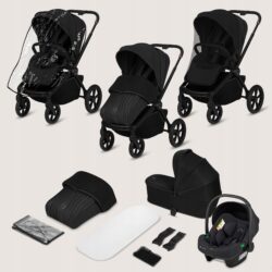 Lionelo Freya Καρότσι Βρεφικό 3 σε 1 έως 22kg με αναδιπλούμενο Πορτ-Μπεμπέ Black - Image 2