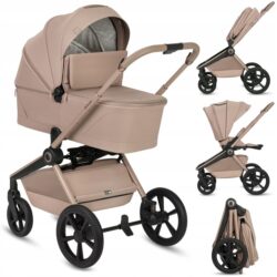 Lionelo Freya Καρότσι Βρεφικό 3 σε 1 έως 22kg με αναδιπλούμενο Πορτ-Μπεμπέ Beige Sand