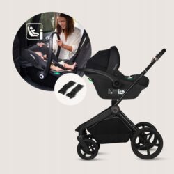 Lionelo Freya Καρότσι Βρεφικό 3 σε 1 έως 22kg με αναδιπλούμενο Πορτ-Μπεμπέ Brown Chocolate - Image 3