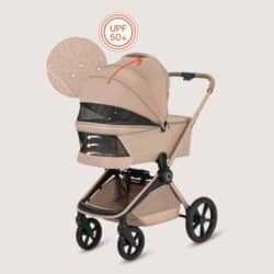 Lionelo Freya Καρότσι Βρεφικό 3 σε 1 έως 22kg με αναδιπλούμενο Πορτ-Μπεμπέ Beige Sand - Image 7