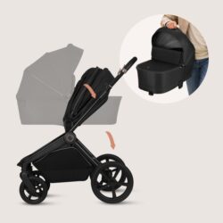 Lionelo Freya Καρότσι Βρεφικό 3 σε 1 έως 22kg με αναδιπλούμενο Πορτ-Μπεμπέ Black - Image 5