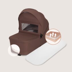 Lionelo Freya Καρότσι Βρεφικό 3 σε 1 έως 22kg με αναδιπλούμενο Πορτ-Μπεμπέ Brown Chocolate - Image 6