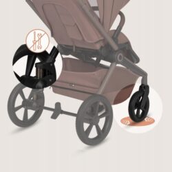 Lionelo Freya Καρότσι Βρεφικό 3 σε 1 έως 22kg με αναδιπλούμενο Πορτ-Μπεμπέ Brown Chocolate - Image 8