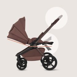 Lionelo Freya Καρότσι Βρεφικό 3 σε 1 έως 22kg με αναδιπλούμενο Πορτ-Μπεμπέ Brown Chocolate - Image 9
