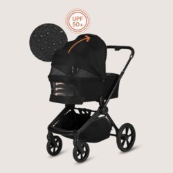 Lionelo Freya Καρότσι Βρεφικό 3 σε 1 έως 22kg με αναδιπλούμενο Πορτ-Μπεμπέ Black - Image 7