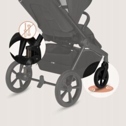 Lionelo Freya Καρότσι Βρεφικό 3 σε 1 έως 22kg με αναδιπλούμενο Πορτ-Μπεμπέ Black - Image 8