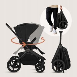 Lionelo Freya Καρότσι Βρεφικό 3 σε 1 έως 22kg με αναδιπλούμενο Πορτ-Μπεμπέ Black - Image 11