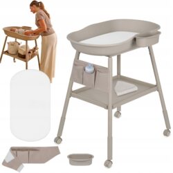 Lionelo Rosie Φορητή Αλλαξιέρα με Ρόδες & Ρυθμιζόμενο Ύψος Beige Sand