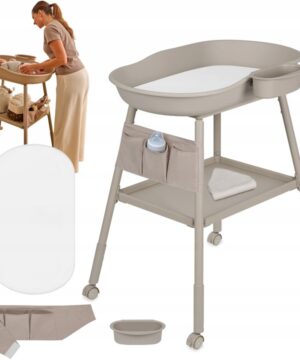 Lionelo Rosie Φορητή Αλλαξιέρα με Ρόδες & Ρυθμιζόμενο Ύψος Beige Sand