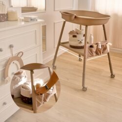 Lionelo Rosie Φορητή Αλλαξιέρα με Ρόδες & Ρυθμιζόμενο Ύψος Beige Sand - Image 5