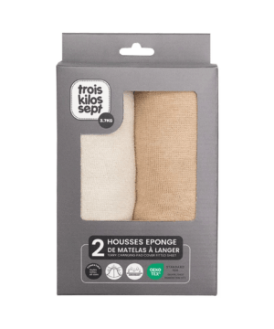 Trois Kilos Sept Σετ 2 Καλύμματα Αλλαξιέρας 50x70cm Εκρού/Μπεζ