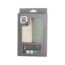 Trois Kilos Sept Σετ 2 Καλύμματα Αλλαξιέρας 50x70cm Μέντα/Εκρού