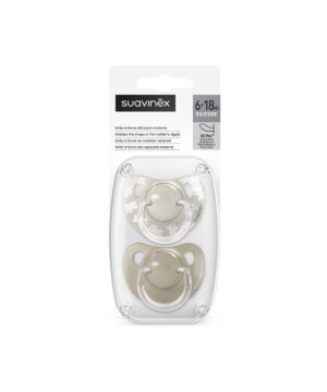 Suavinex Πιπίλα Φυσιολογική SX PRO Σιλικόνης +18μ Wild & Free Beige 2τεμ