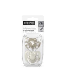 Suavinex Πιπίλα Φυσιολογική SX PRO Σιλικόνης +18μ Wild & Free Beige 2τεμ
