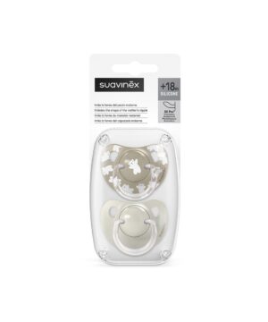Suavinex Πιπίλα Φυσιολογική SX PRO Σιλικόνης +18μ Wild & Free Beige 2τεμ
