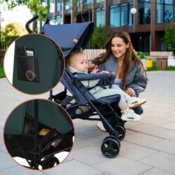 Lionelo Elia Βρεφικό Καρότσι Μπαστούνι Green Graphite - Image 7