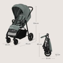 Lionelo Emerald Καρότσι Ταξιδίου έως 22kg Green Forest - Image 8