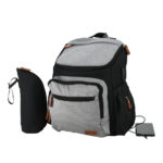 Bebe Stars Τσάντα Πλάτης Αλλαξιέρα Με USB Moon Grey