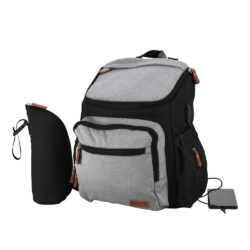 Bebe Stars Τσάντα Πλάτης Αλλαξιέρα Με USB Moon Grey