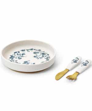 Elodie Σετ Φαγητού με αντιολισθητική βάση από σιλικόνη garden leo toile 2 τμχ