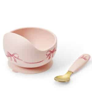 Elodie Σετ Φαγητού με αντιολισθητική βάση από σιλικόνη Rosy Bow 2 τμχ