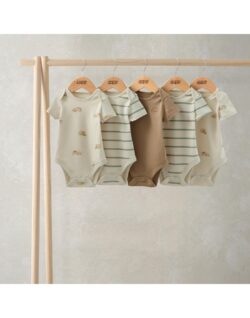 Mamas&Papas Βρεφικά Σετ Εσώρουχα Αμάνικα 5 τεμαχίων Καφέ  0-3 Μηνών - Image 2