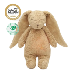 Moonie 2.0: Επαναφορτιζόμενο βοήθημα ύπνου με ηχογράφηση & αισθητήρα κλάματος – Οργανικό βαμβάκι Cappuccino Bunny