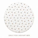 Ingvart Μικρό Σεντόνι Smart Bed 9 in 1 Καρδούλες Μπεζ