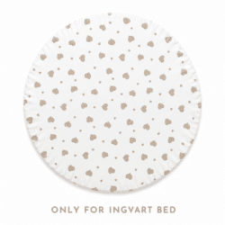 Ingvart Μικρό Σεντόνι Smart Bed 9 in 1 Καρδούλες Μπεζ