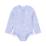 Little Dutch Ολόσωμο μακρυμάνικο μαγιό με βολάν Dreamy Lavender 3-4 Ετών