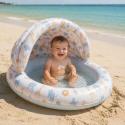 Swim Essentials Φουσκωτή Πισίνα με σκίαστρο για μωρά 100 εκ - "Wild Life" - Image 2