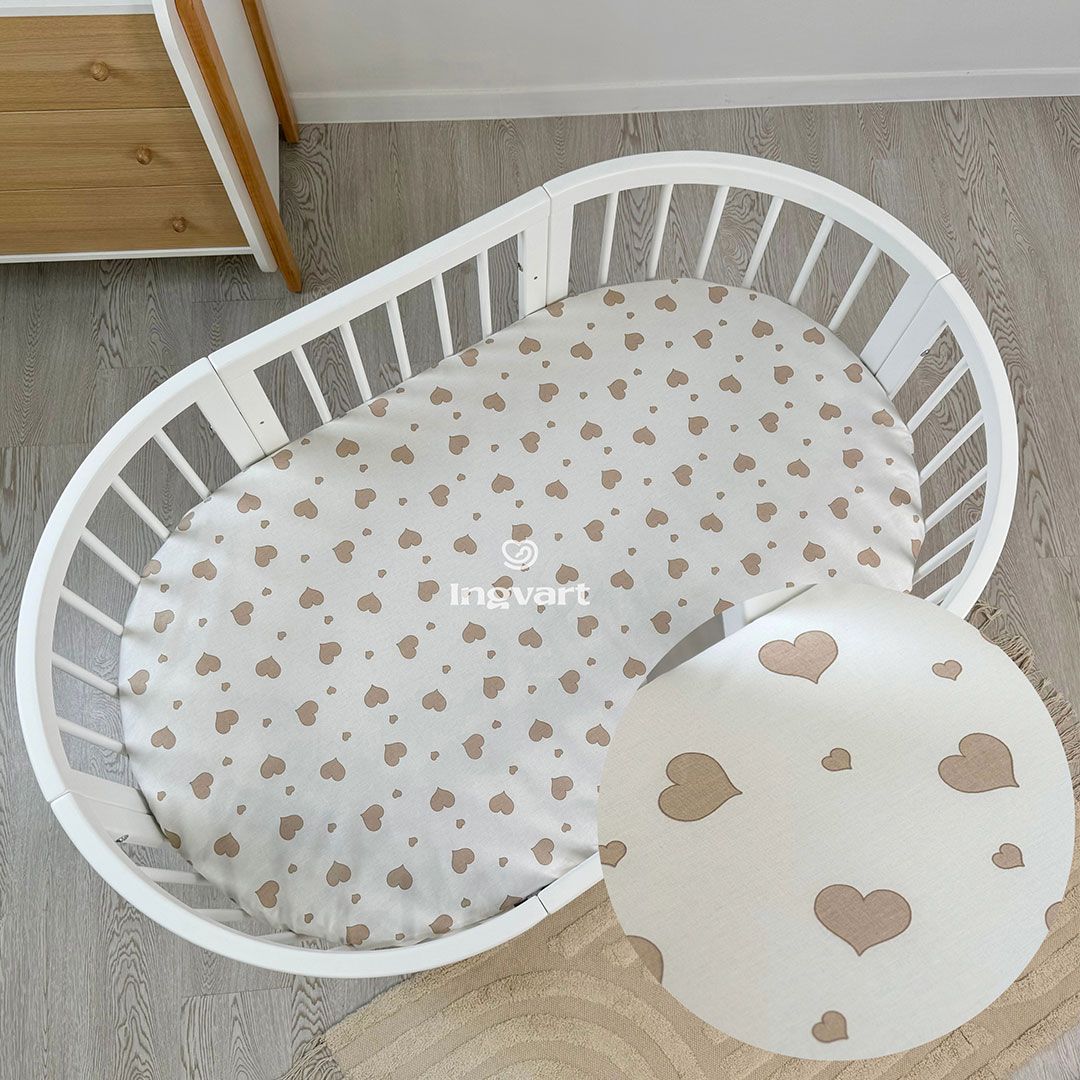 ingvart1 (6) Ingvart Μεγάλο Σεντόνι Smart Bed 9 in 1 Καρδούλες Μπεζ - Image 1