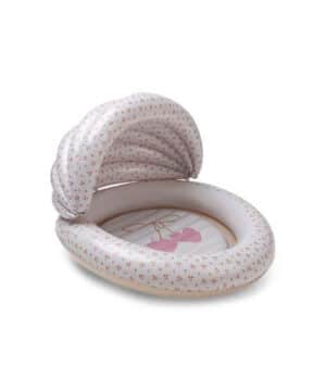 Swim Essentials Φουσκωτή Πισίνα Μωρού με σκίαστρο 100 εκ - "Beige Cozy Hearts"