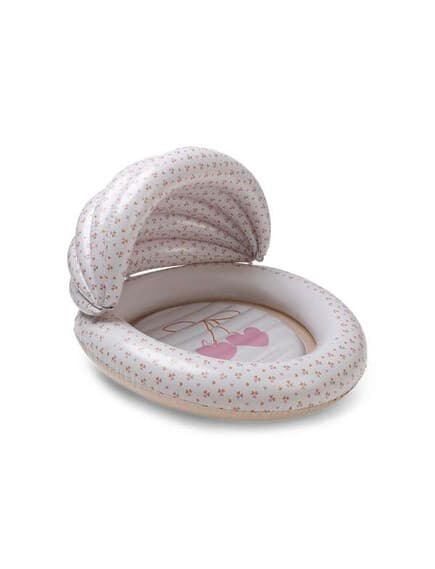 ingvart3 Swim Essentials Φουσκωτή Πισίνα Μωρού με σκίαστρο 100 εκ - "Beige Cozy Hearts" - Image 1