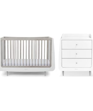 Snuz Βρεφικό Κρεβάτι & Αλλαξιέρα SnuzKot Changer Silver Birch