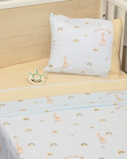 Σεντόνια κούνιας 3 τεμ 110x170 100% βαμβάκι κατωσέντονο με λάστιχο Design 504 Sophie La Girafe - Image 2