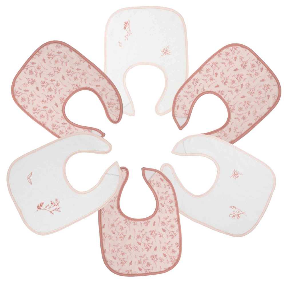 55-8085428 Trois Kilos Sept Σετ 6 Σαλιαρών 22x30cm - Pink Flower - Image 1