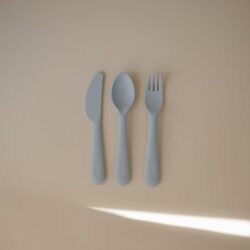 Σετ Κουτάλι Πηρούνι Μαχαίρι PP Powder Blue - Mushie - Image 6