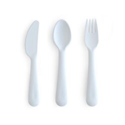 Σετ Κουτάλι Πηρούνι Μαχαίρι PP Powder Blue - Mushie - Image 4
