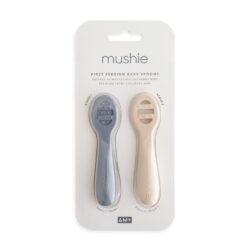 Mushie Σετ 2 Εκπαιδευτικά Κουταλάκια Σιλικόνης Tradewinds/Shifting Sand - 2 Pack - Image 4