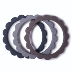 Σετ 3 Βραχιόλια Οδοντοφυΐας - Dove Gray/Steel/Stone - Mushie - Image 6