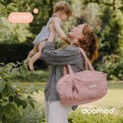 Doomoo Τσάντα Αλλαξιέρα Fluffy Diaper Bag Pink - Image 2