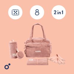 Doomoo Τσάντα Αλλαξιέρα Fluffy Diaper Bag Pink - Image 3