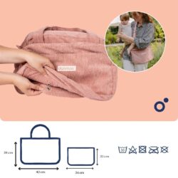 Doomoo Τσάντα Αλλαξιέρα Fluffy Diaper Bag Pink - Image 7