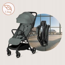 Lionelo Agia Auto Fold Καρότσι Ταξιδίου έως 22kg Green Sage - Image 2