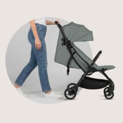 Lionelo Agia Auto Fold Καρότσι Ταξιδίου έως 22kg Green Sage - Image 4